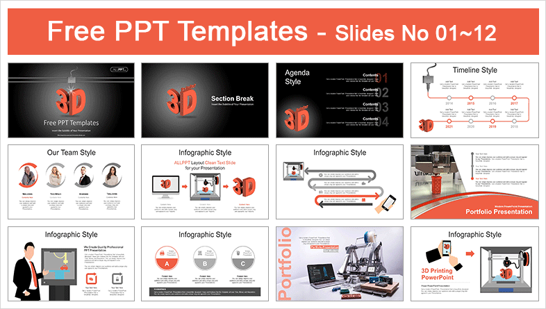  3D Printing Technology PowerPoint Templates			 