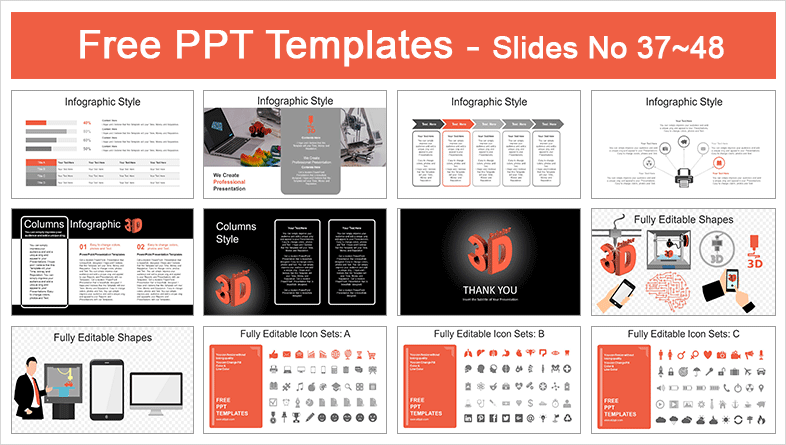  3D Printing Technology PowerPoint Templates			 