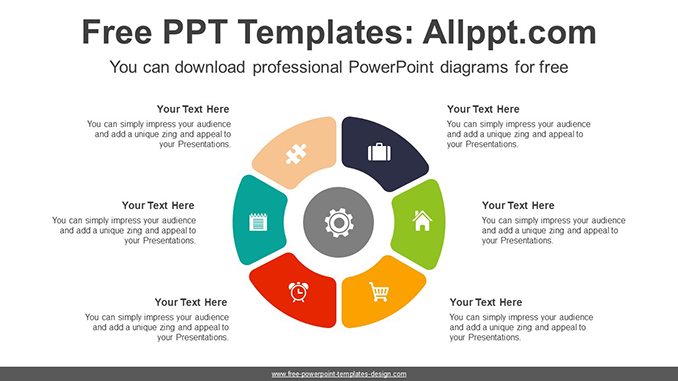  6-Divided Doughnut PowerPoint Diagram			 