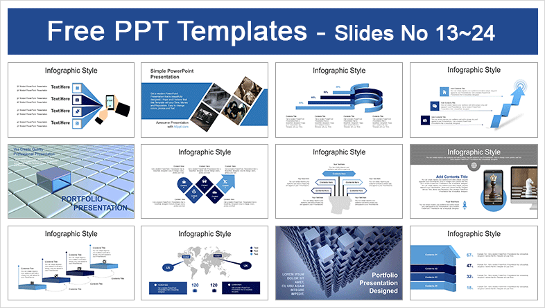  Abstract Blue Cube PowerPoint Templates			 