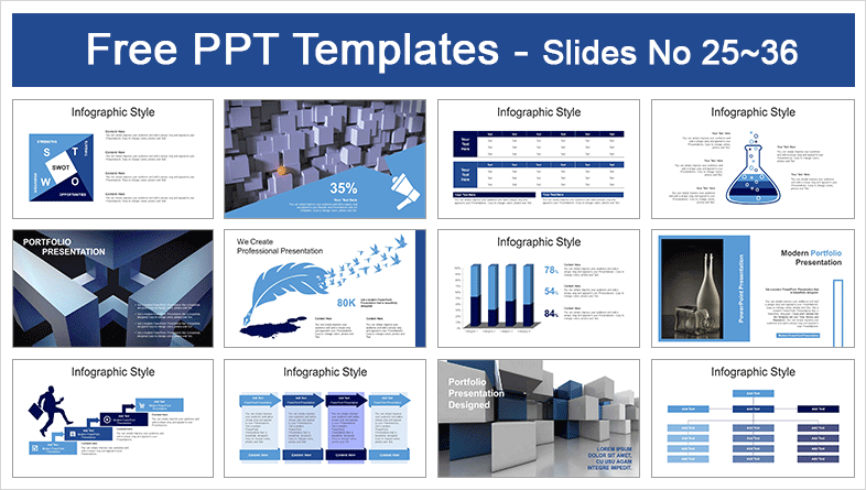  Abstract Blue Cube PowerPoint Templates			 