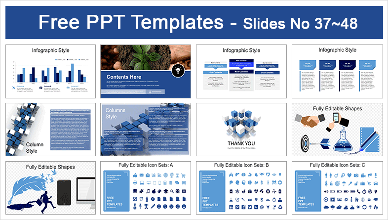  Abstract Blue Cube PowerPoint Templates			 