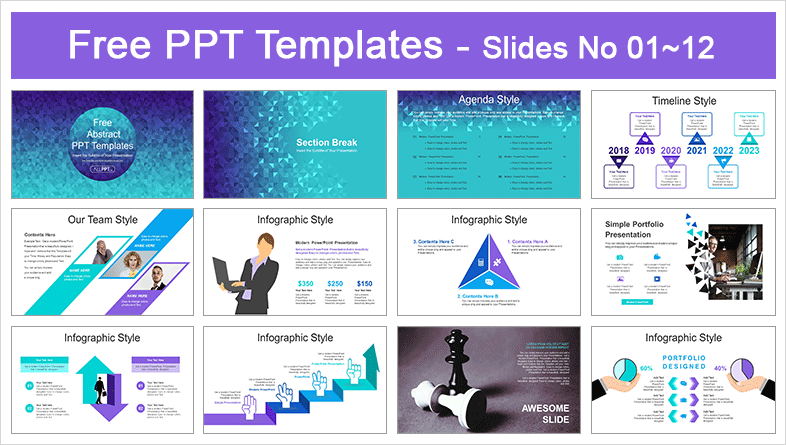  Abstract Geometric Triangle PowerPoint Templates			 