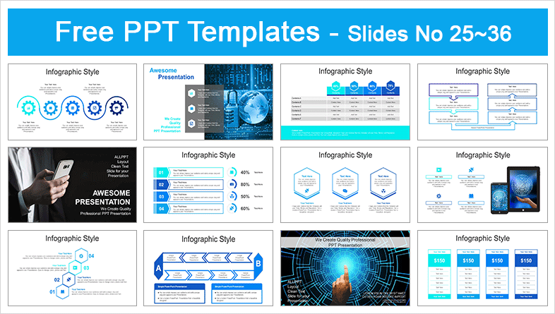  Abstract Hi-Tech Hexagons PowerPoint Templates			 