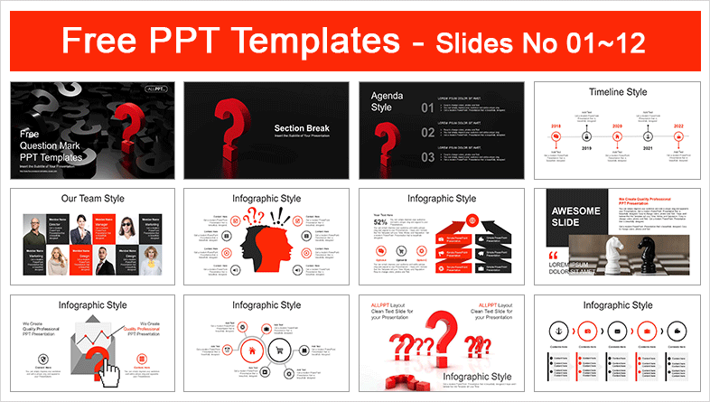  Abstract Question Mark PowerPoint Templates			 