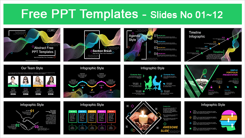  Abstract Wave Lines PowerPoint Templates			 