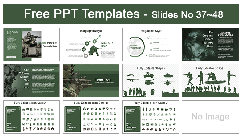  Army Soldier in Action PowerPoint Templates			 