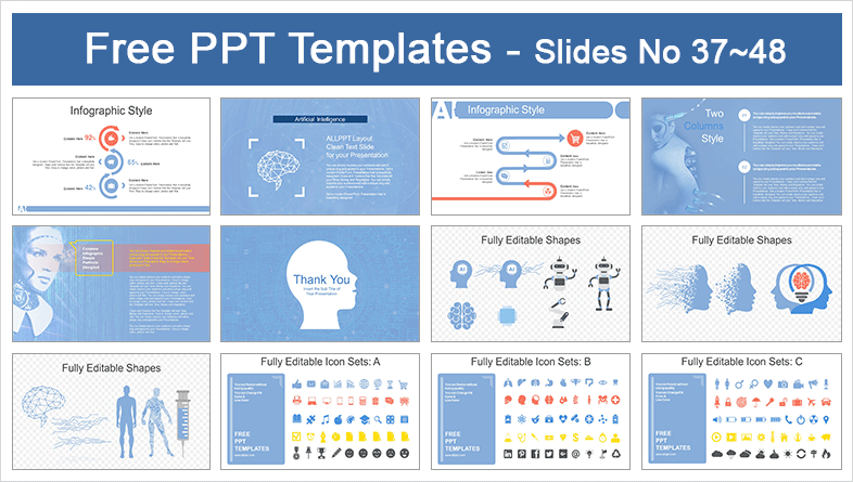  Artificial Intelligence High Technology PowerPoint Templates			 