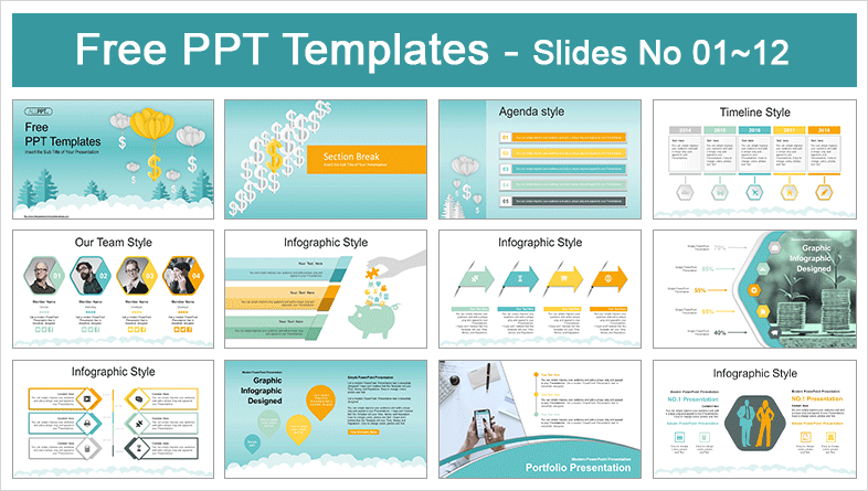  Balloon Dollar Management Concept PowerPoint Templates			 