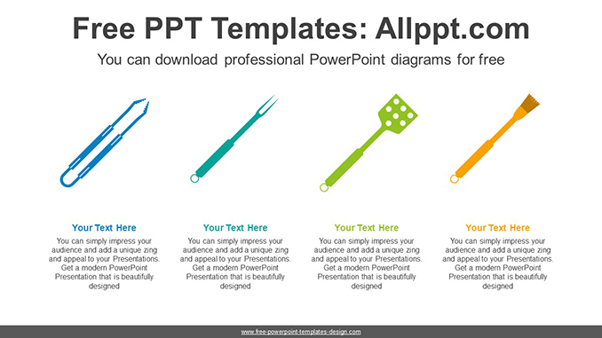  Barbecue Tool PowerPoint Diagram			 