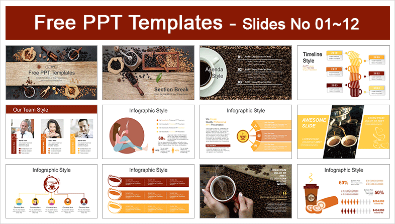  Black Coffee Beans PowerPoint Templates			 