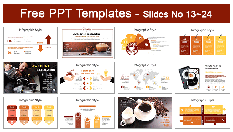  Black Coffee Beans PowerPoint Templates			 