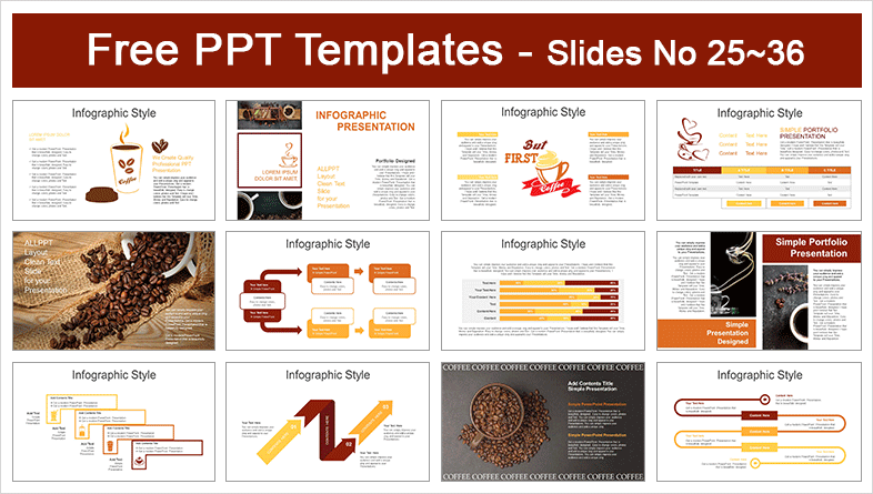  Black Coffee Beans PowerPoint Templates			 