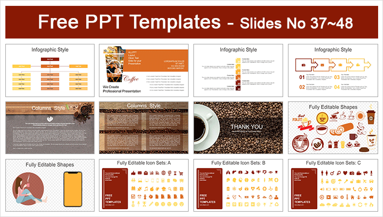  Black Coffee Beans PowerPoint Templates			 