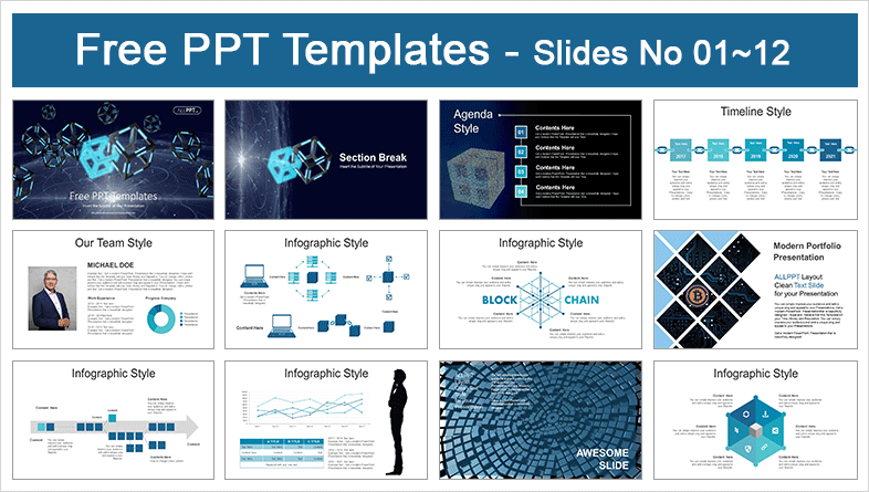  Block Chain PowerPoint Templates			 