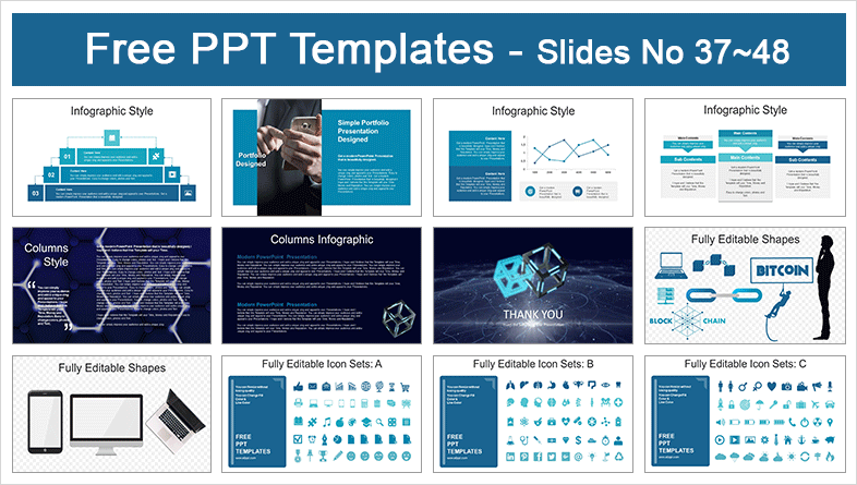  Block Chain PowerPoint Templates			 