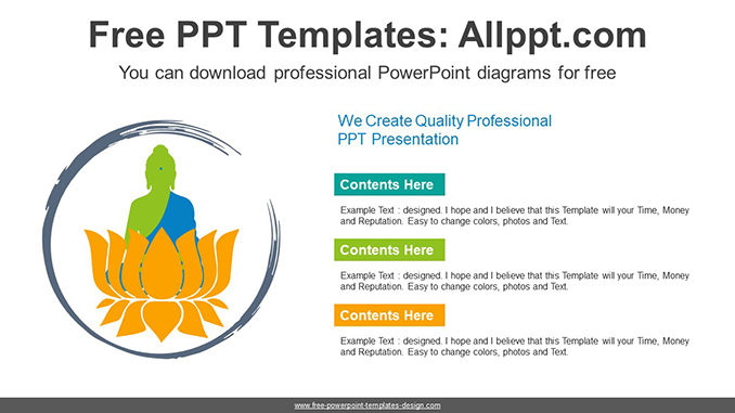  Buddhism Meditation PowerPoint Diagram			 