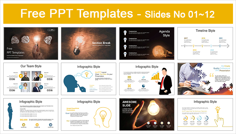  Business Ideas Light Bulbs PowerPoint Templates			 