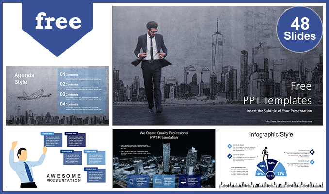  Businessman Cityscape PowerPoint Templates			 