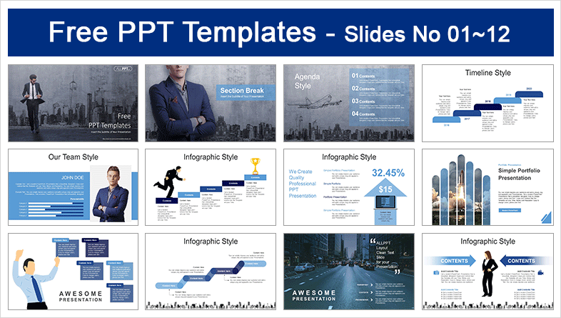  Businessman Cityscape PowerPoint Templates			 