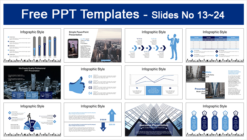  Businessman Cityscape PowerPoint Templates			 