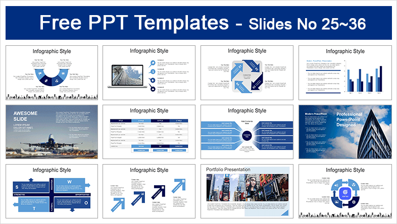  Businessman Cityscape PowerPoint Templates			 