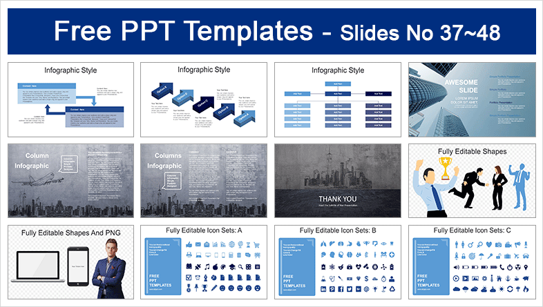  Businessman Cityscape PowerPoint Templates			 