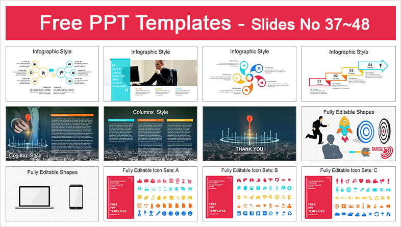  Businessman Target Marketing PowerPoint Templates 