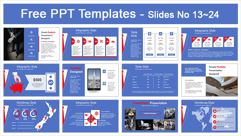  Businessman’s Red Tie PowerPoint Template			 