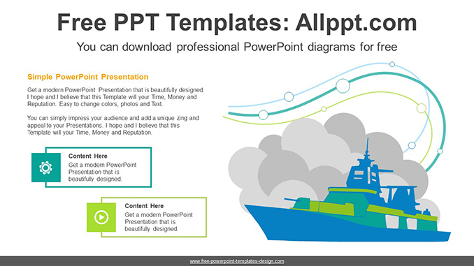  Cargo Ship PowerPoint Diagram Template			 