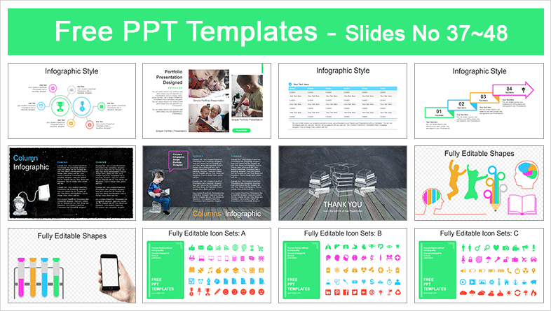  Chalk Drawn Books PowerPoint Templates			 