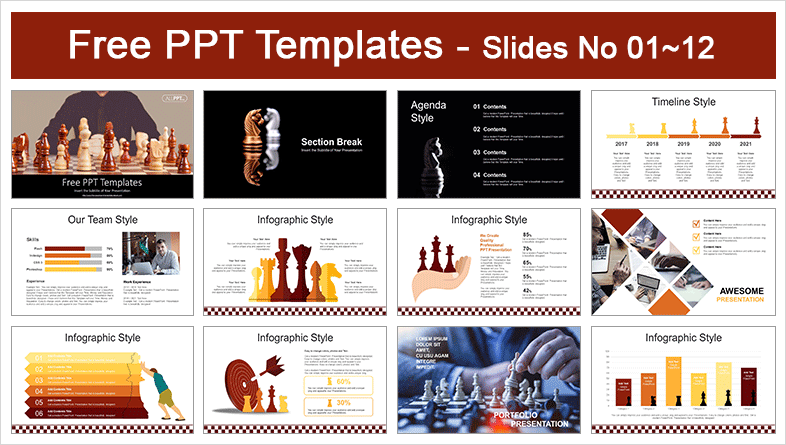  Chess Game Businessman PowerPoint Templates			 