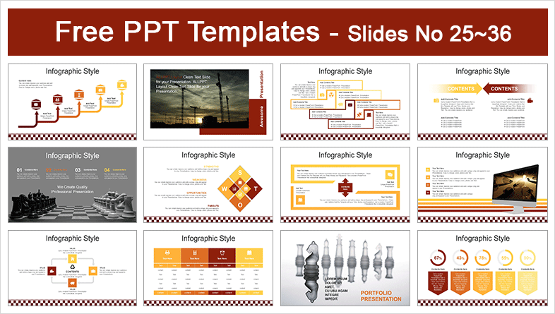  Chess Game Businessman PowerPoint Templates			 