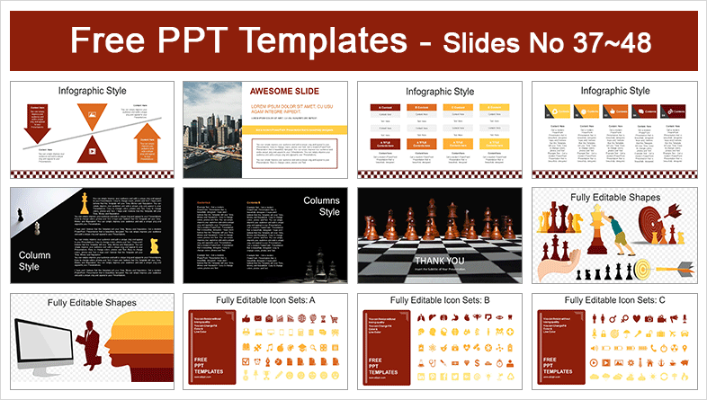  Chess Game Businessman PowerPoint Templates			 