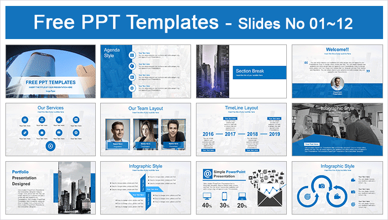  City Building Scenery Real Estate PowerPoint Template			 