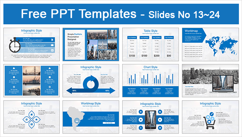  City Building Scenery Real Estate PowerPoint Template			 