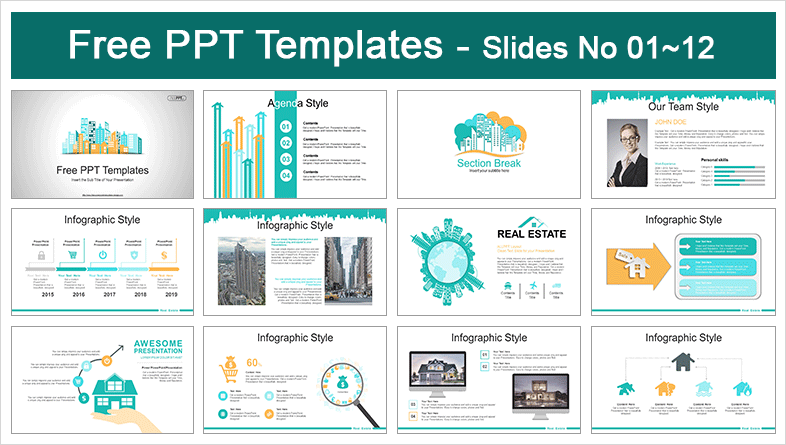  City Buildings Skyline PowerPoint Templates			 