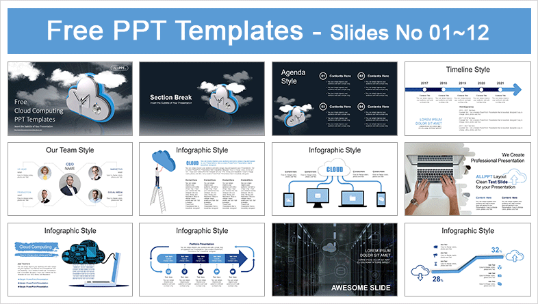  Cloud Computing Technology PowerPoint Templates			 