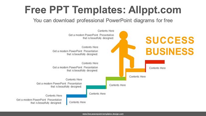  Colorful Bar Stairs PowerPoint Diagram			 