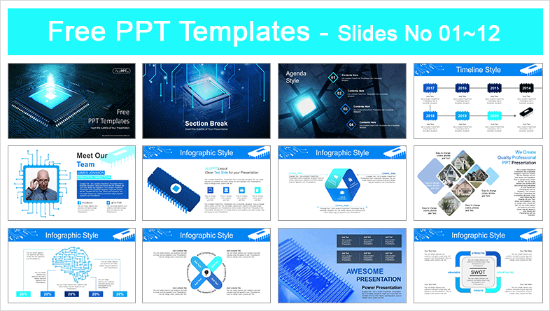  Computer Hardware Technology PowerPoint Templates			 