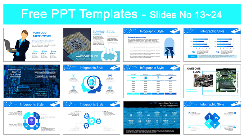  Computer Hardware Technology PowerPoint Templates			 