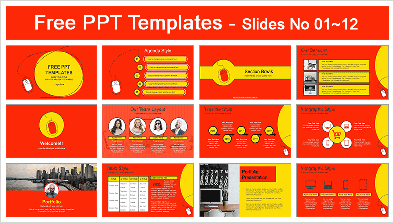  Computer Mouse Concept PowerPoint Template			 