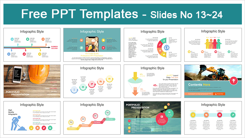  Construction Helmet City PowerPoint Templates			 