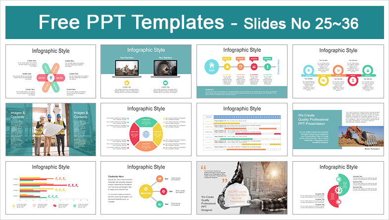  Construction Helmet City PowerPoint Templates			 