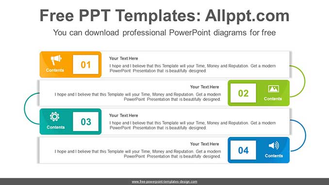  Corner Rounded Cards PowerPoint Diagram			 