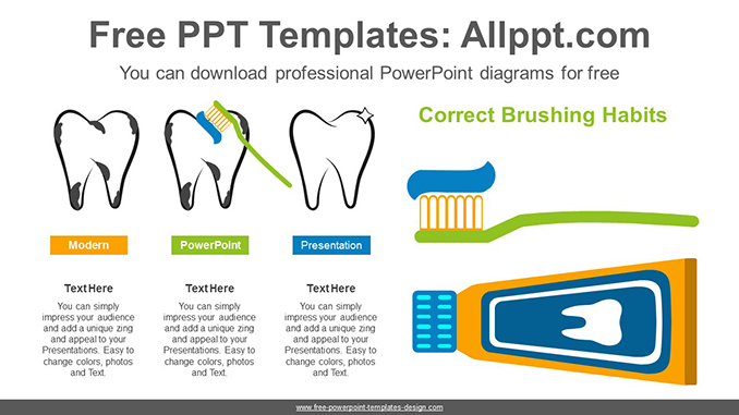  Correct Brushing PowerPoint Diagram			 