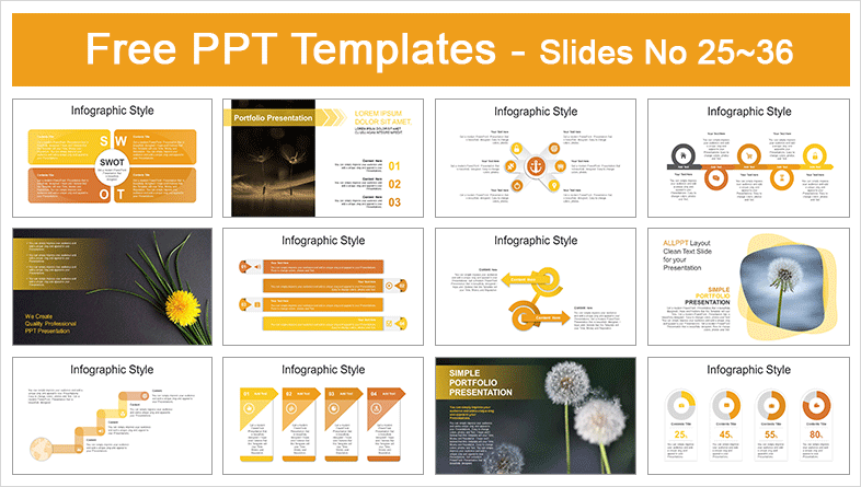  Dandelion Seeds Blowing PowerPoint Templates			 