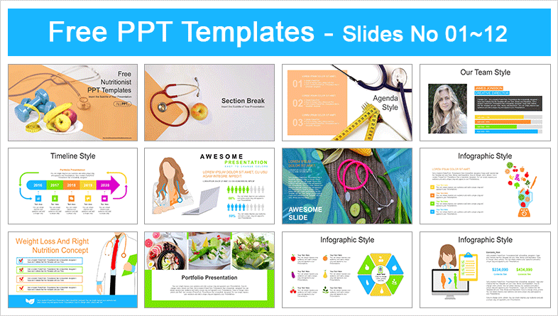  Diet Plan Nutritionist PowerPoint Templates			 