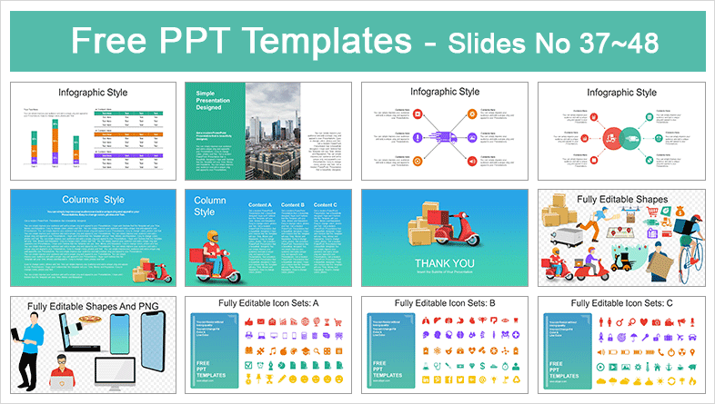  E-Commerce Fast Delivery PowerPoint Templates			 