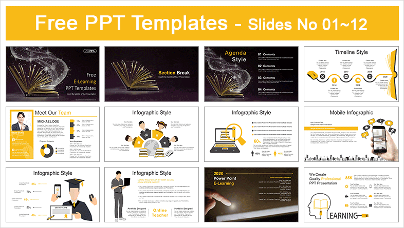  E-Learning PowerPoint Templates			 